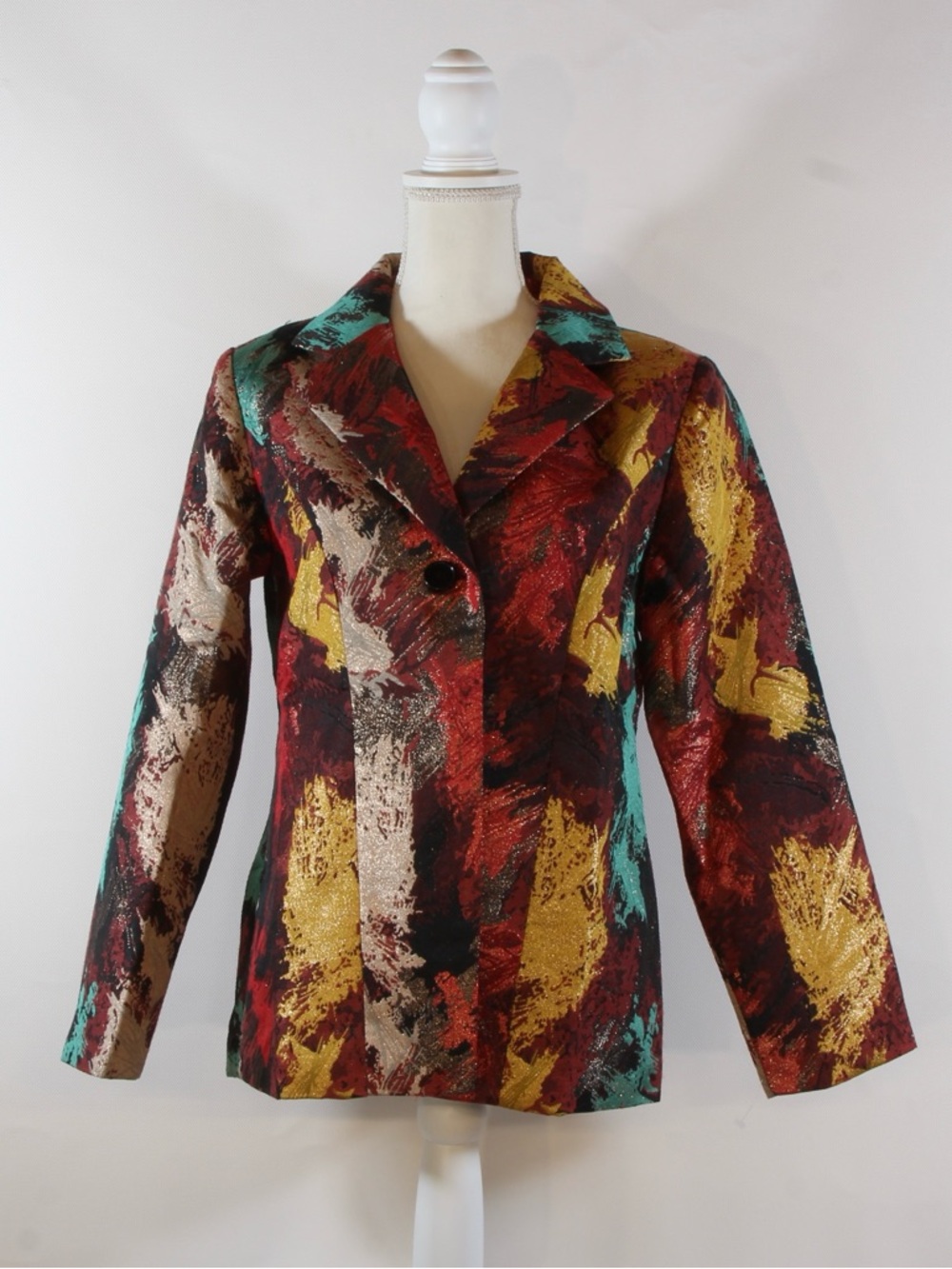 Chadwicks Women's Multicolor Abstract Brushstroke Blazer Jacket
